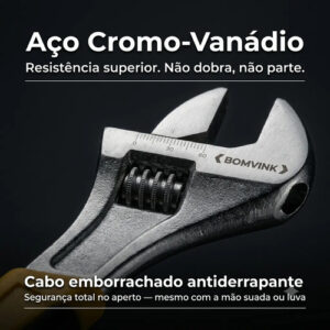 Chave Inglesa Ajustavel 8 Polegadas Cabo Emborrachado