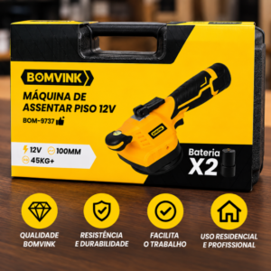 MÁQUINA DE ASSENTAR PISO BOMVINK 12V COM 2 BATERIAS 100MM